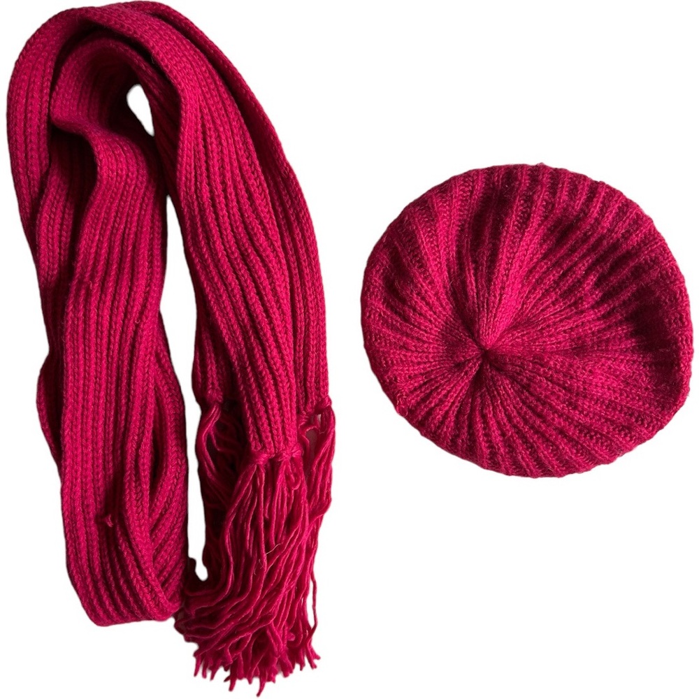 Pink scarf + beanie bundle!